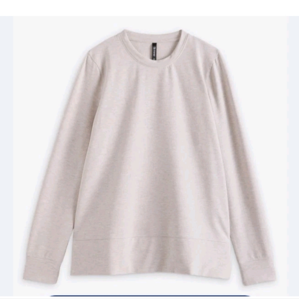 MPG Sport Women's Serene Luxe Side Slit Pullover Oatmeal NWT Lg